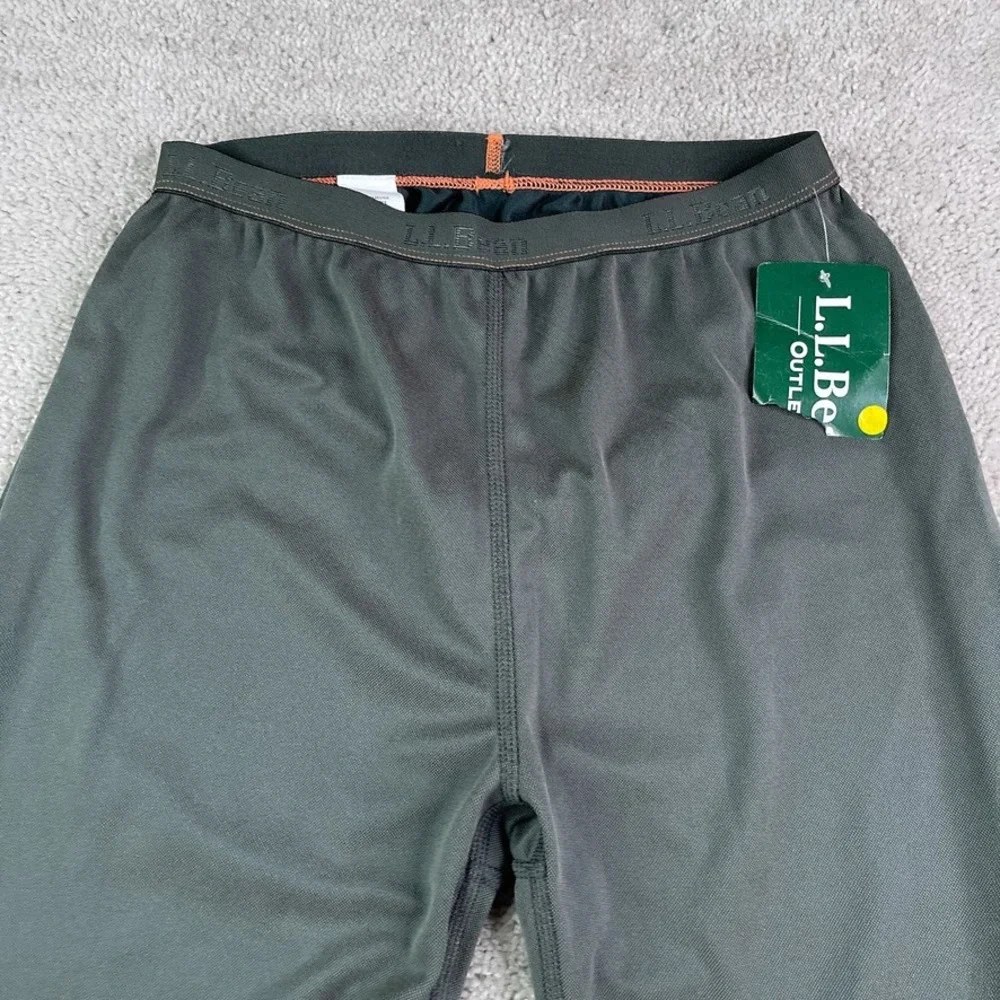 NEW LL Bean Pants Mens Small Gray Lightweight Base Layer Power Dry Leggings